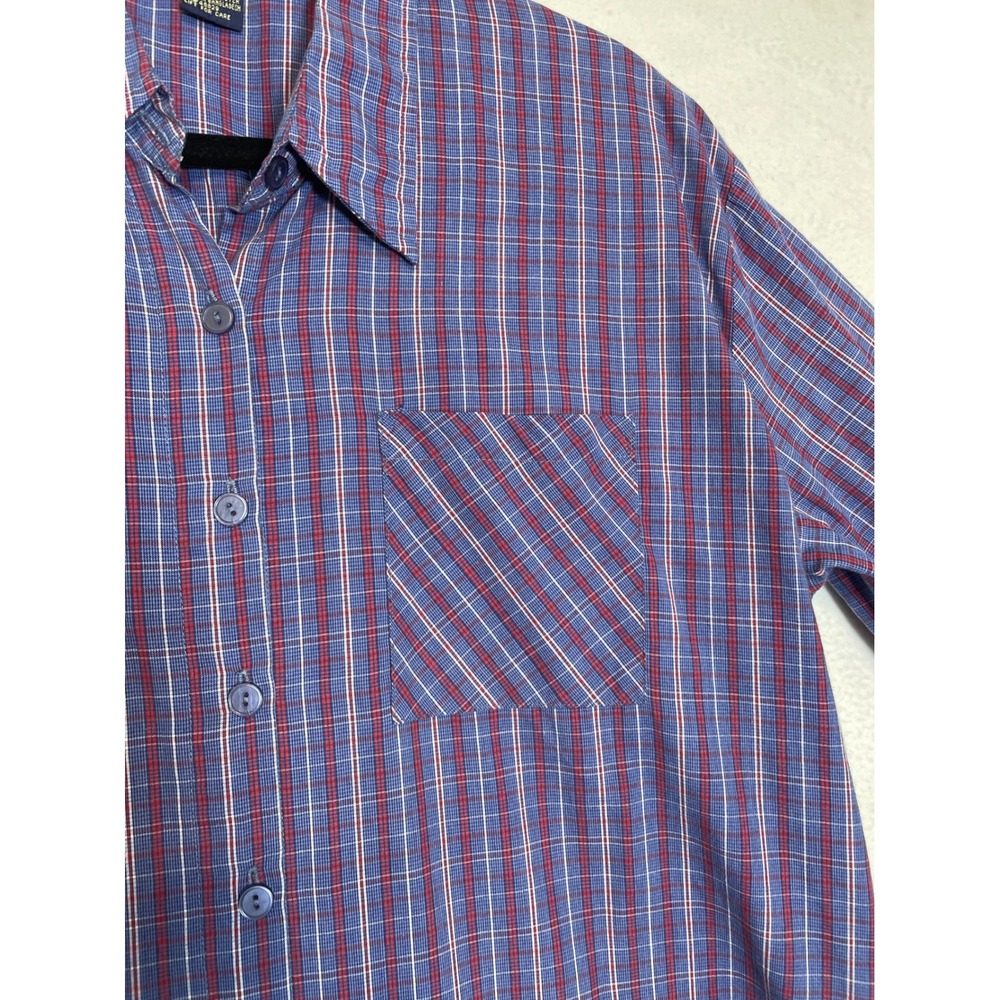 De Rotchild Button Down Shirt Dress Plaid 3/4 Sleeve‎ Pockets Womens 18W - Picture 3 of 10